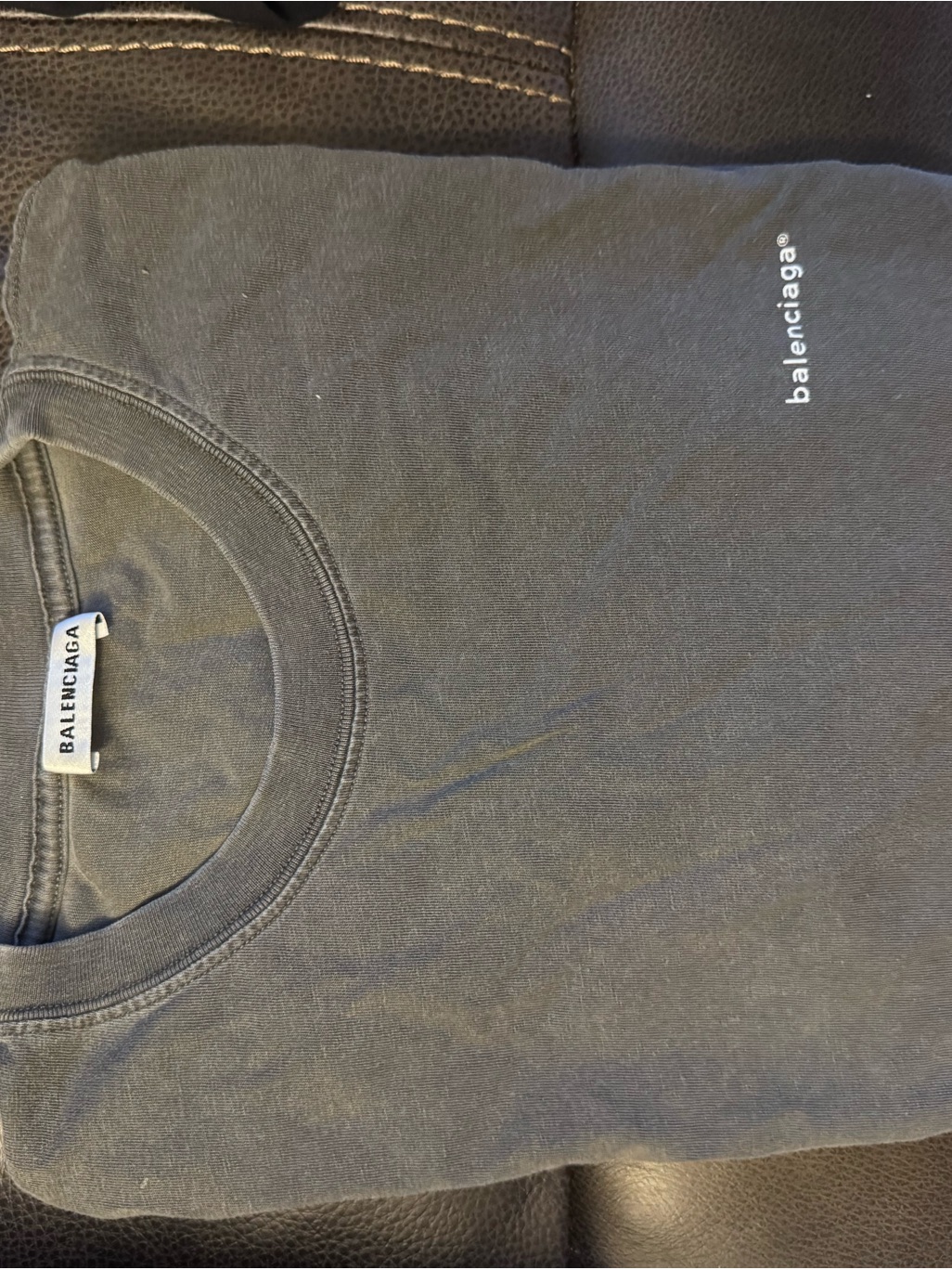 Balenciaga Black Tee With Small White Logo
